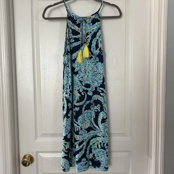 Lilly Pulitzer Margot Swing Dress High Tide Pima Cotton M - Picture 3 of 10
